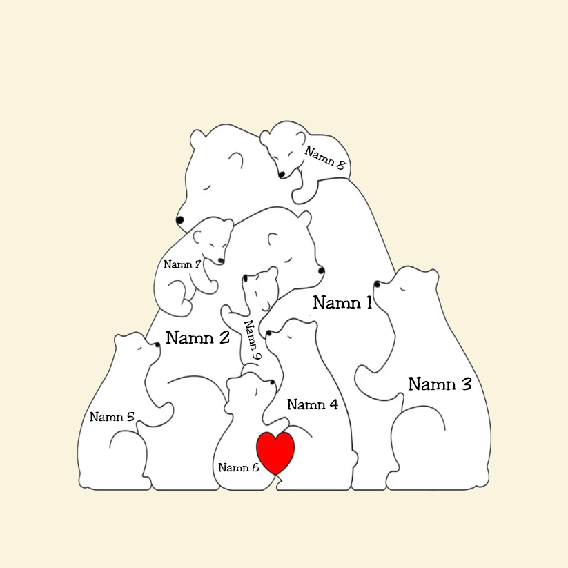 Björnfamilj - Personlig gåva till de du älskar